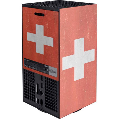 Switzerland Flag Distressed Xbox Series X Console Skin