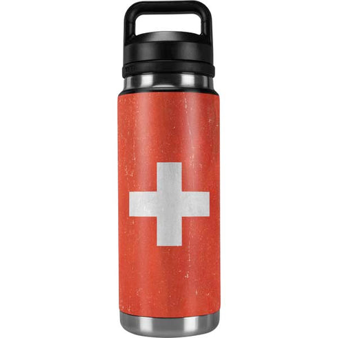 Switzerland Flag Distressed YETI Rambler 26oz Bottle Skin
