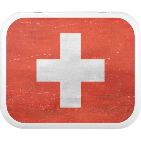 Switzerland Flag Distressed YETI Roadie 24 Hard Cooler Skin