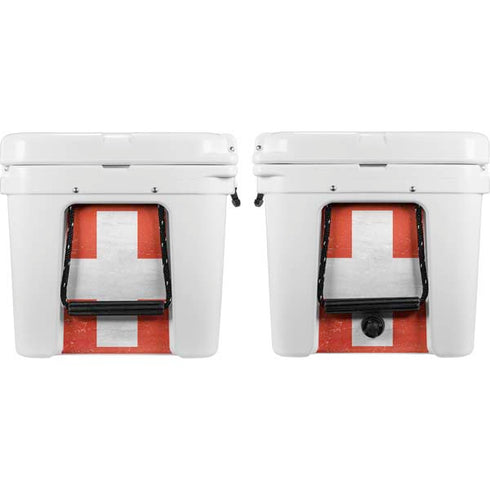 Switzerland Flag Distressed YETI Tundra 65 Hard Cooler Skin