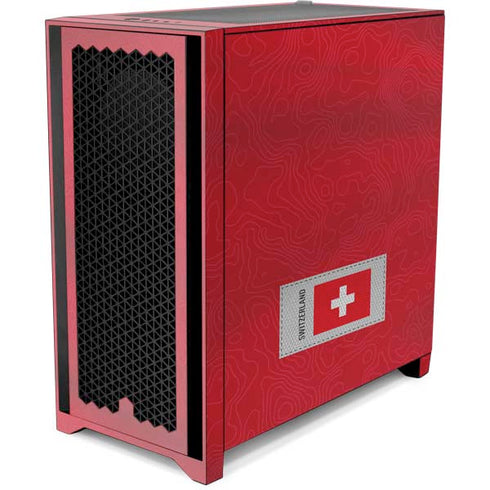 Switzerland Soccer Flag Corsair 4000D Tempered Glass Mid-Tower ATX Case Skin