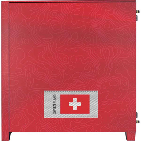 Switzerland Soccer Flag Corsair 4000D Tempered Glass Mid-Tower ATX Case Skin