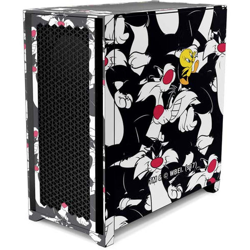 Looney Tunes Sylvester and Tweety Super Sized Corsair 4000D Tempered Glass Mid-Tower ATX Case Skin