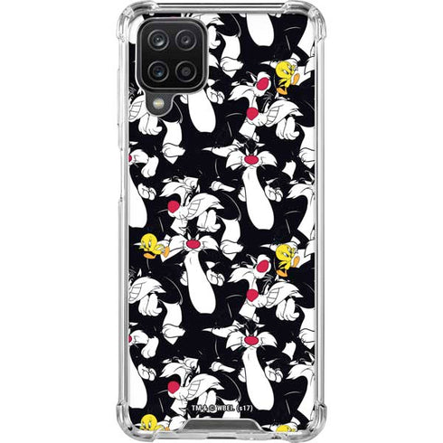 Looney Tunes Sylvester and Tweety Super Sized Galaxy A12 Clear Case