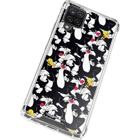 Looney Tunes Sylvester and Tweety Super Sized Galaxy A12 Clear Case