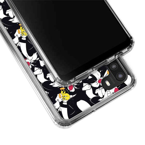 Looney Tunes Sylvester and Tweety Super Sized Galaxy A21 Clear Case
