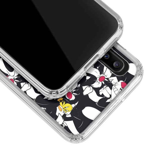 Looney Tunes Sylvester and Tweety Super Sized Galaxy A30 Clear Case