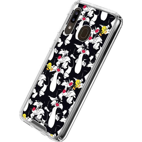 Looney Tunes Sylvester and Tweety Super Sized Galaxy A30 Clear Case