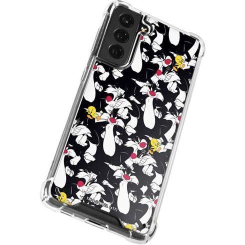 Looney Tunes Sylvester and Tweety Super Sized Galaxy S21 5G Clear Case