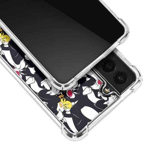 Looney Tunes Sylvester and Tweety Super Sized Galaxy S21 5G Clear Case