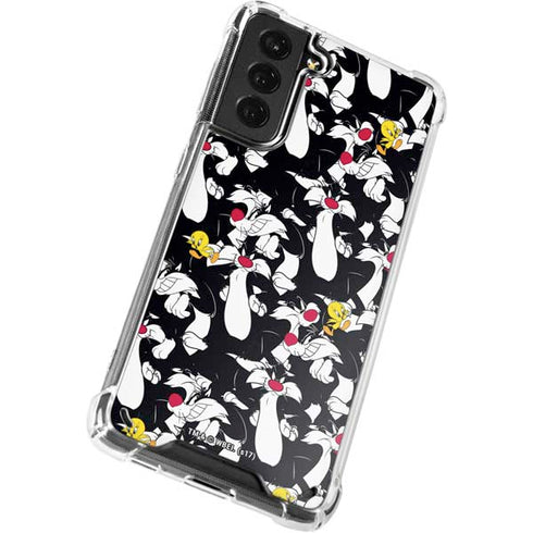 Looney Tunes Sylvester and Tweety Super Sized Galaxy S21 Plus 5G Clear Case