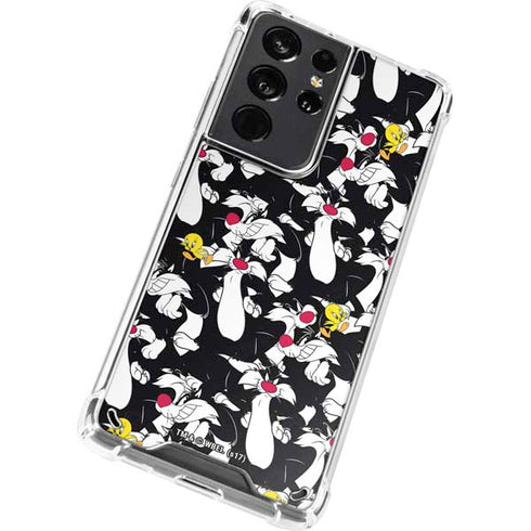 Looney Tunes Sylvester and Tweety Super Sized Galaxy S21 Ultra 5G Clear Case