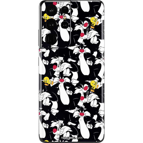 Looney Tunes Sylvester and Tweety Super Sized Galaxy S21 Ultra 5G Skin