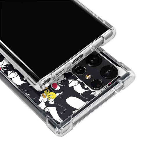 Looney Tunes Sylvester and Tweety Super Sized Galaxy S22 Ultra Clear Case