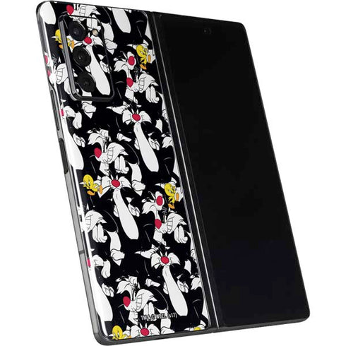 Looney Tunes Sylvester and Tweety Super Sized Galaxy Z Fold2 5G Skin