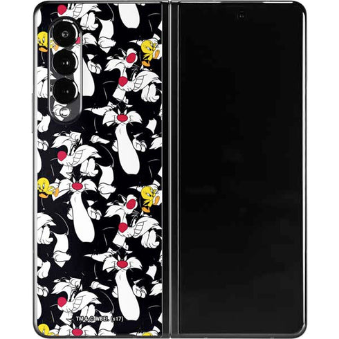 Looney Tunes Sylvester and Tweety Super Sized Galaxy Z Fold3 5G Skin