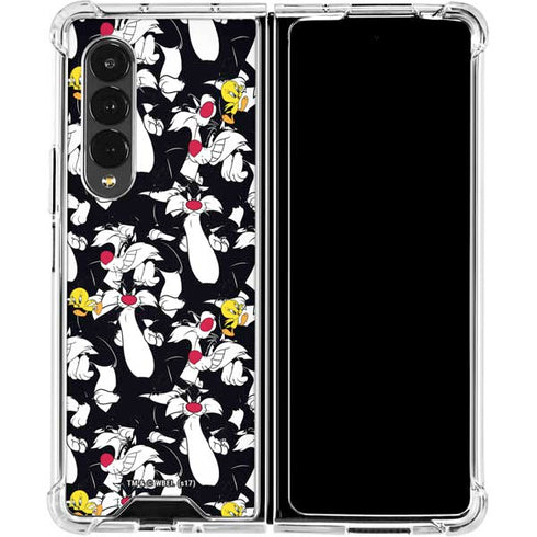 Looney Tunes Sylvester and Tweety Super Sized Galaxy Z Fold4 5G Clear Case