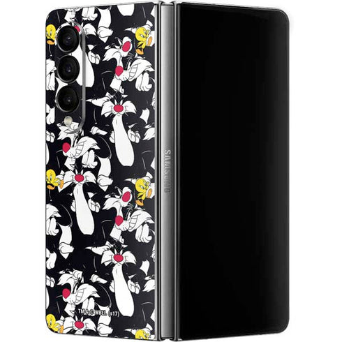 Looney Tunes Sylvester and Tweety Super Sized Galaxy Z Fold4 5G Skin