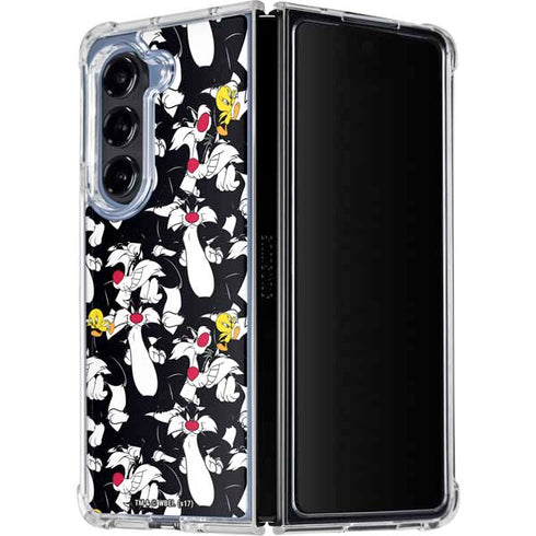 Looney Tunes Sylvester and Tweety Super Sized Galaxy Z Fold5 5G Clear Case