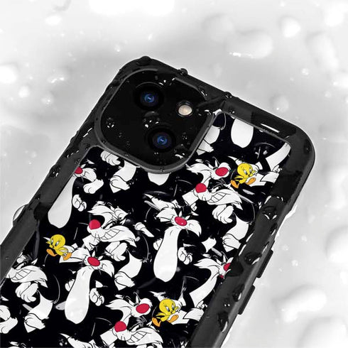 Looney Tunes Sylvester and Tweety Super Sized iPhone 13 Mini Waterproof Case