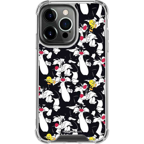 Looney Tunes Sylvester and Tweety Super Sized iPhone 13 Pro Clear Case