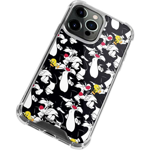 Looney Tunes Sylvester and Tweety Super Sized iPhone 13 Pro Clear Case