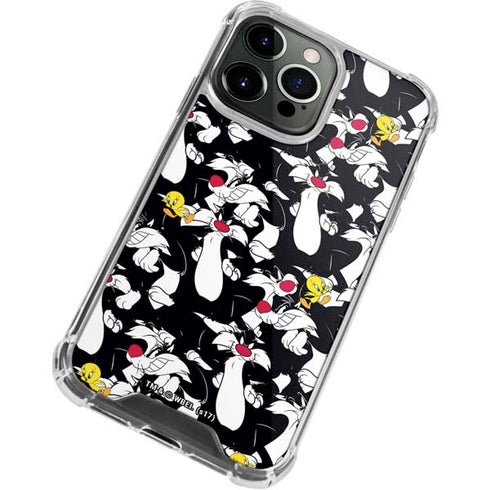 Looney Tunes Sylvester and Tweety Super Sized iPhone 13 Pro Max Clear Case