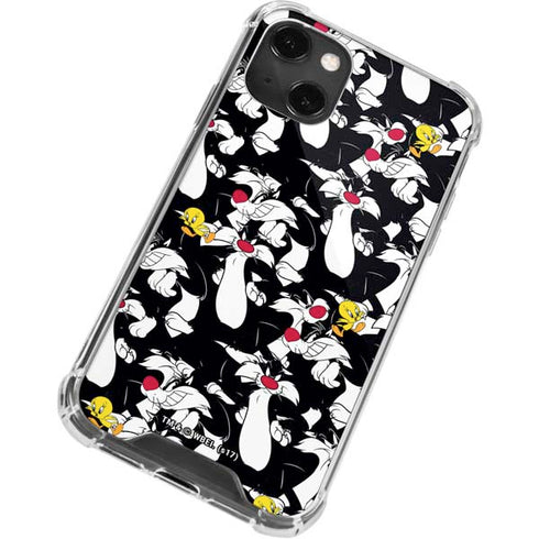 Looney Tunes Sylvester and Tweety Super Sized iPhone 14 Plus Clear Case