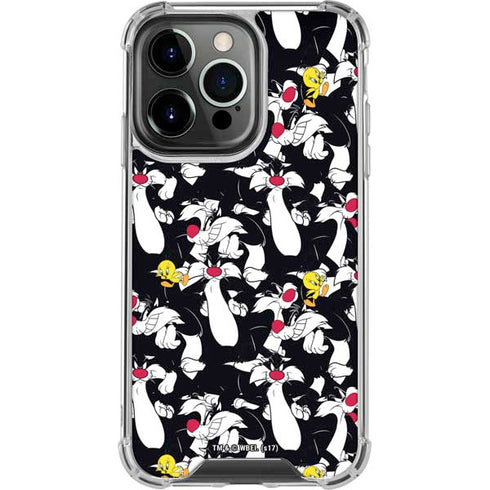 Looney Tunes Sylvester and Tweety Super Sized iPhone 15 Pro Clear Case