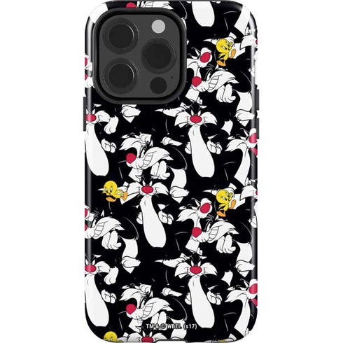 Looney Tunes Sylvester and Tweety Super Sized iPhone 15 Pro Impact Case