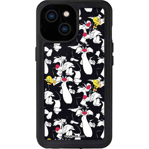 Looney Tunes Sylvester and Tweety Super Sized iPhone 15 Waterproof Case