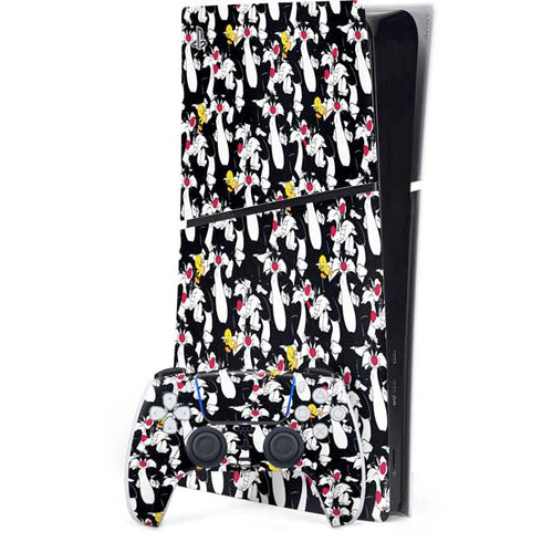 Looney Tunes Sylvester and Tweety Super Sized PS5 Slim Digital Edition Bundle Skin