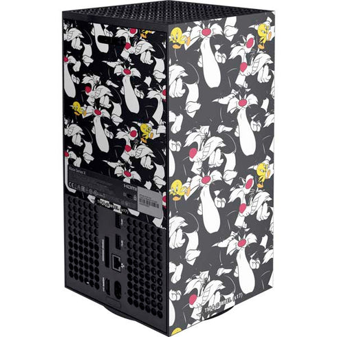 Looney Tunes Sylvester and Tweety Super Sized Xbox Series X Console Skin