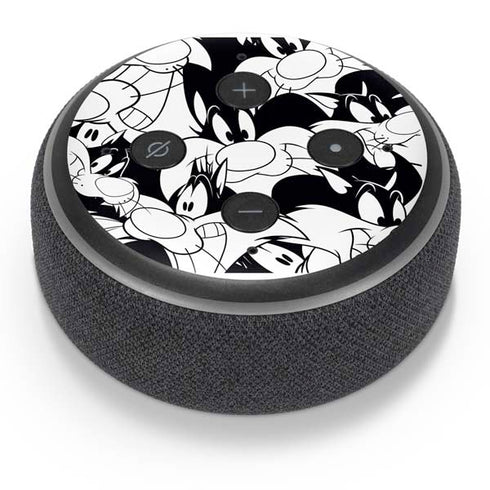 Looney Tunes Sylvester Super Sized Pattern Amazon Echo Dot Skin