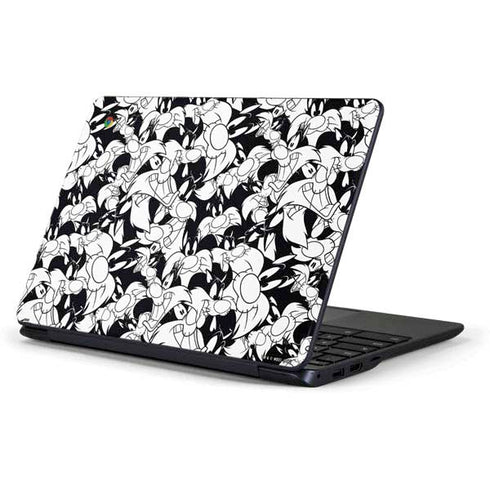 Looney Tunes Sylvester Super Sized Pattern Samsung Chromebook Skin