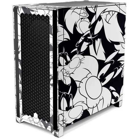 Looney Tunes Sylvester Super Sized Pattern Corsair 4000D Tempered Glass Mid-Tower ATX Case Skin