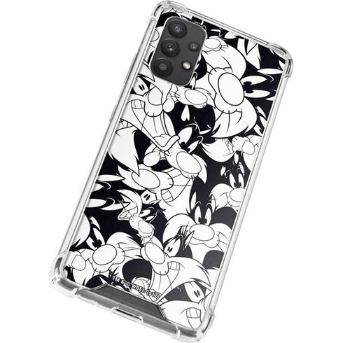 Looney Tunes Sylvester Super Sized Pattern Galaxy A32 5G Clear Case