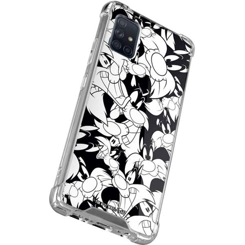 Looney Tunes Sylvester Super Sized Pattern Galaxy A71 5G Clear Case