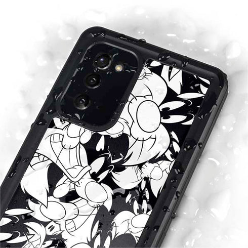 Looney Tunes Sylvester Super Sized Pattern Galaxy Note20 5G Waterproof Case