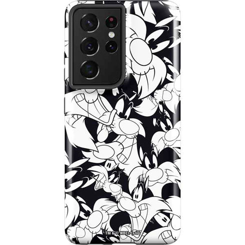 Looney Tunes Sylvester Super Sized Pattern Galaxy S21 Ultra 5G Pro Case