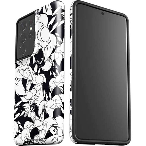 Looney Tunes Sylvester Super Sized Pattern Galaxy S21 Ultra 5G Pro Case