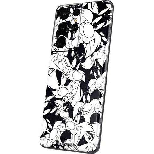 Looney Tunes Sylvester Super Sized Pattern Galaxy S21 Ultra 5G Skin