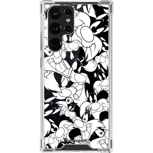 Looney Tunes Sylvester Super Sized Pattern Galaxy S22 Ultra Clear Case