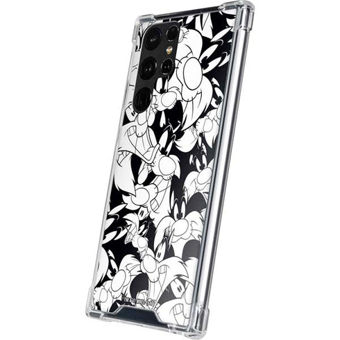 Looney Tunes Sylvester Super Sized Pattern Galaxy S22 Ultra Clear Case