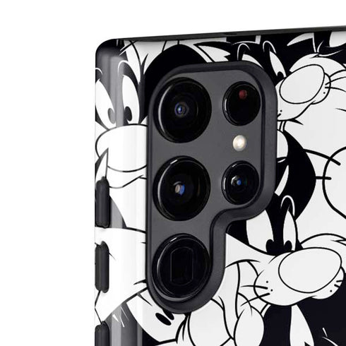 Looney Tunes Sylvester Super Sized Pattern Galaxy S22 Ultra Pro Case