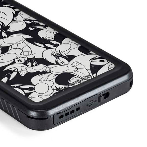 Looney Tunes Sylvester Super Sized Pattern Galaxy S23 Plus Waterproof Case