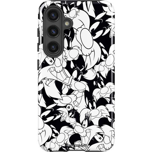 Looney Tunes Sylvester Super Sized Pattern Galaxy S24 Plus Impact Case