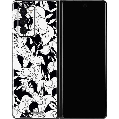 Looney Tunes Sylvester Super Sized Pattern Galaxy Z Fold2 5G Skin