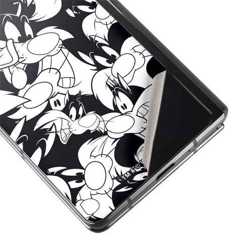 Looney Tunes Sylvester Super Sized Pattern Galaxy Z Fold2 5G Skin