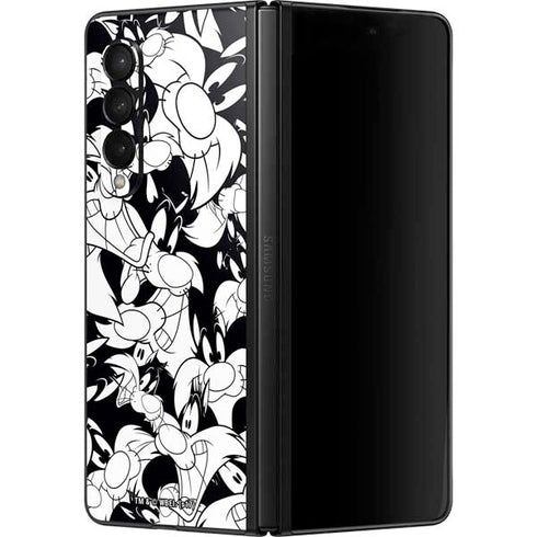 Looney Tunes Sylvester Super Sized Pattern Galaxy Z Fold3 5G Skin
